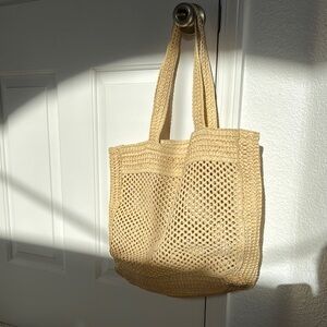 Woven Tan Tote Bag